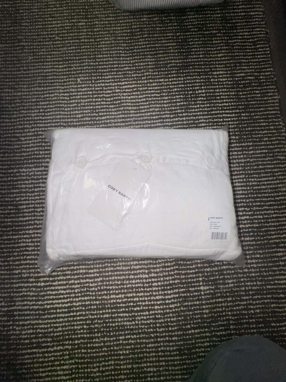 Cozy Earth Linen Duvet Cover, White, Full/Queen
